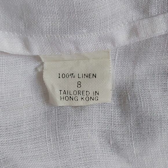 Tahari Striped Linen Top Size 8 - Picture 5 of 7